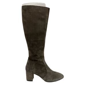 STUART WEITZMAN Gray Suede Yuliana 60 Knee-High Zip Wide Boots EU 40.5 US 10